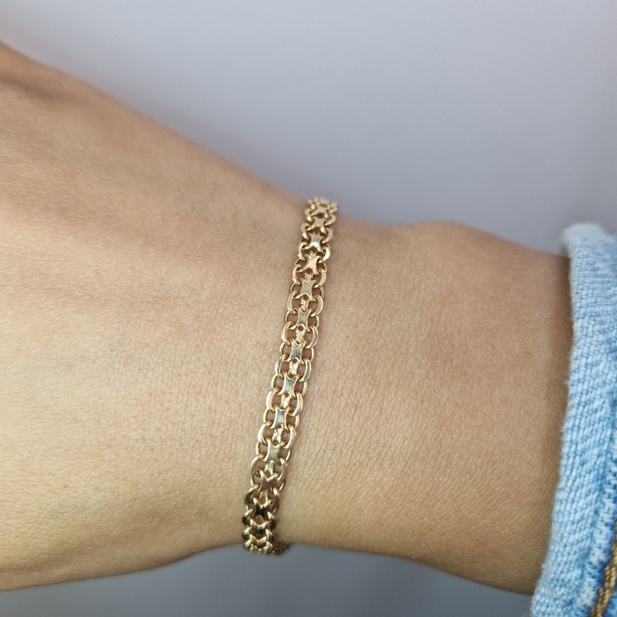 18cm X - länk armband tillverkad i 18 karat guld - Smyckesbanken