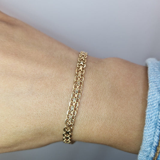 18cm X - länk armband tillverkad i 18 karat guld - Smyckesbanken