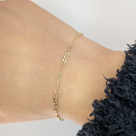 Armband med facetterade ringar 18k guld - Smyckesbanken