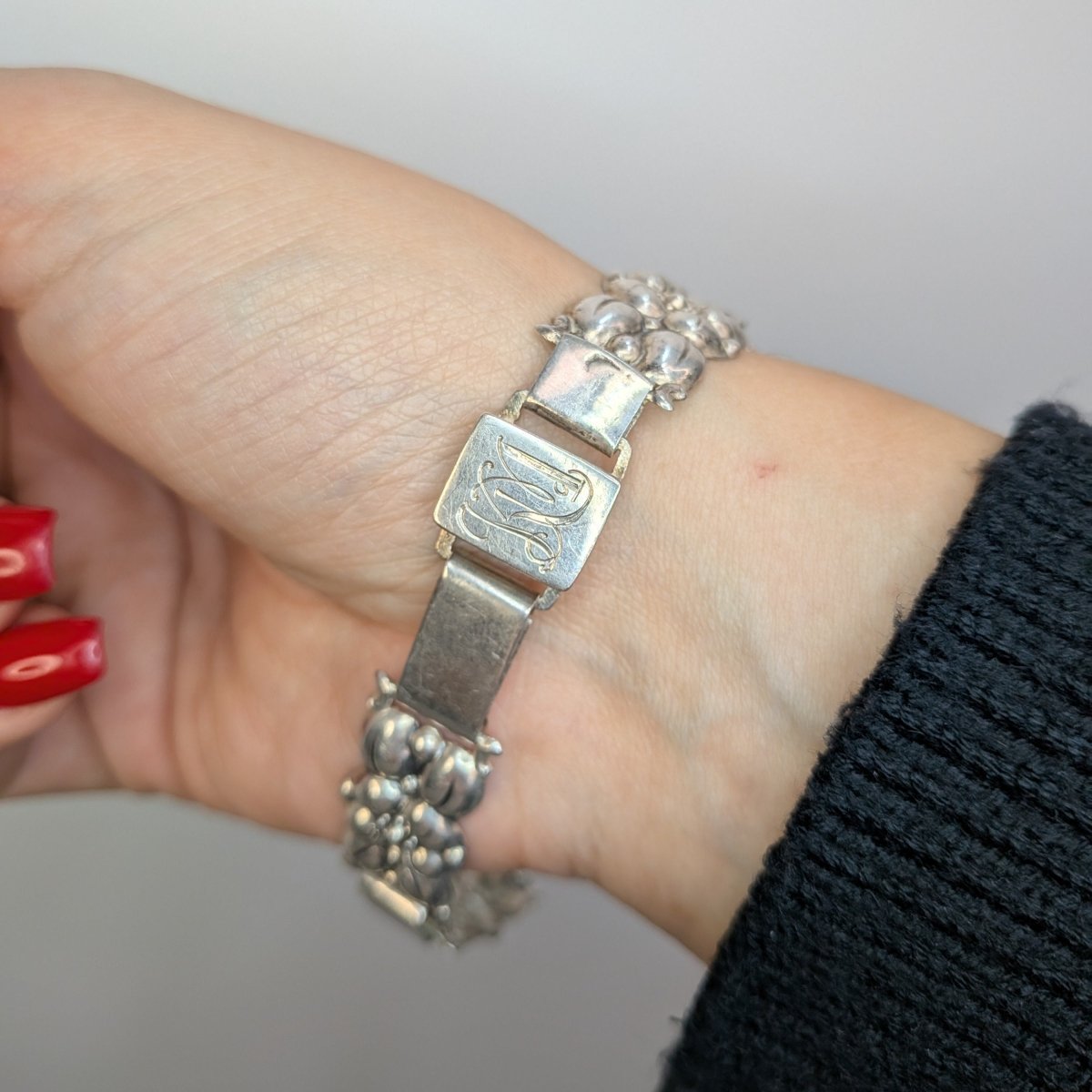 Armband Silver 925 Blommor Vintage Design - Smyckesbanken