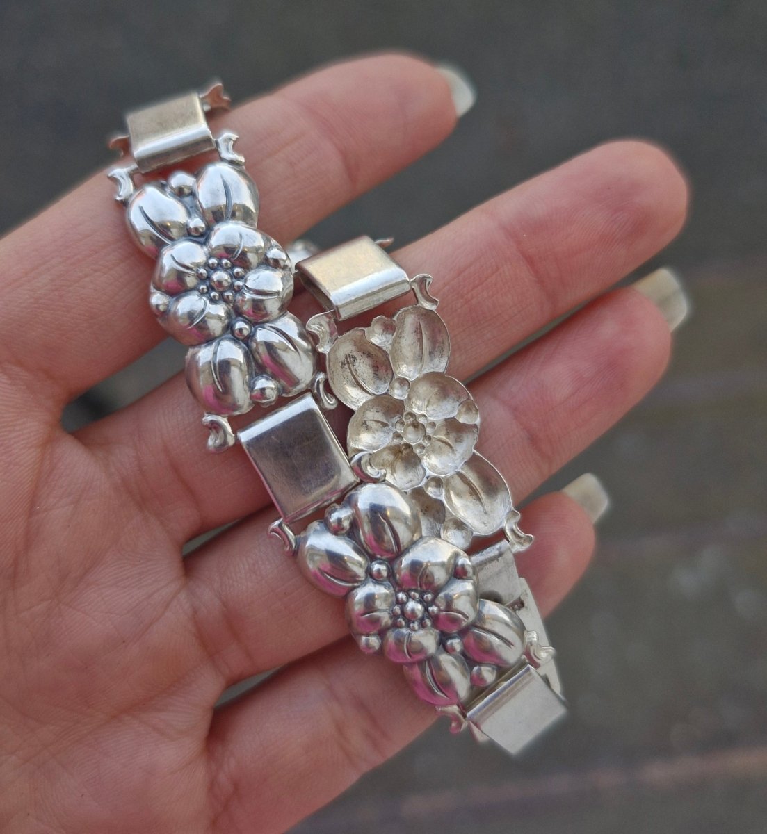Armband Silver 925 Blommor Vintage Design - Smyckesbanken