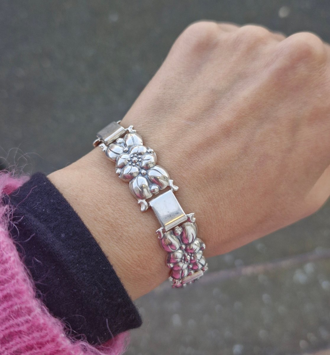 Armband Silver 925 Blommor Vintage Design - Smyckesbanken