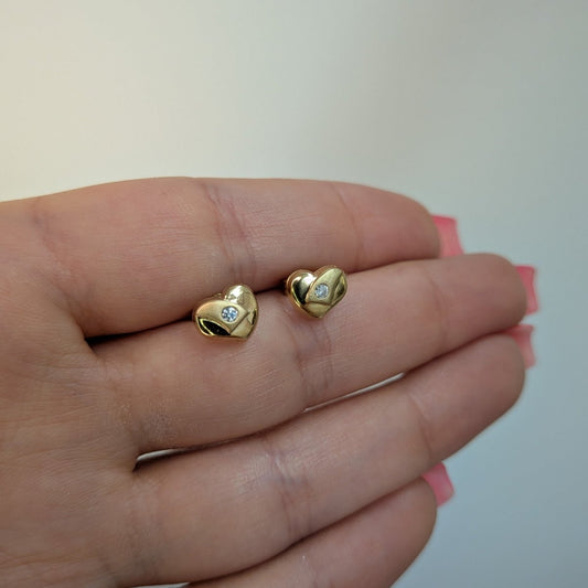 Hjärta örhängen 18k guld - Smyckesbanken