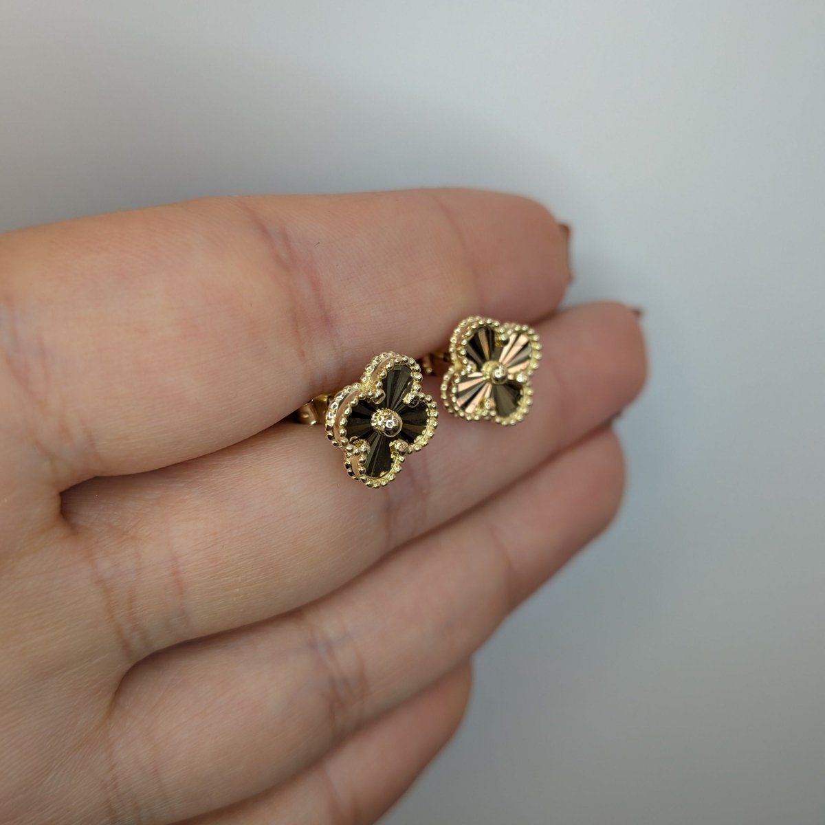 klöver örhängen 14k guld - Smyckesbanken