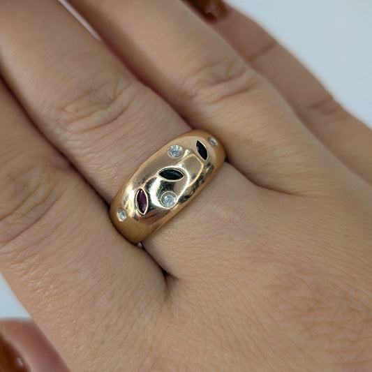 Ring 14k guld med stenar - Smyckesbanken