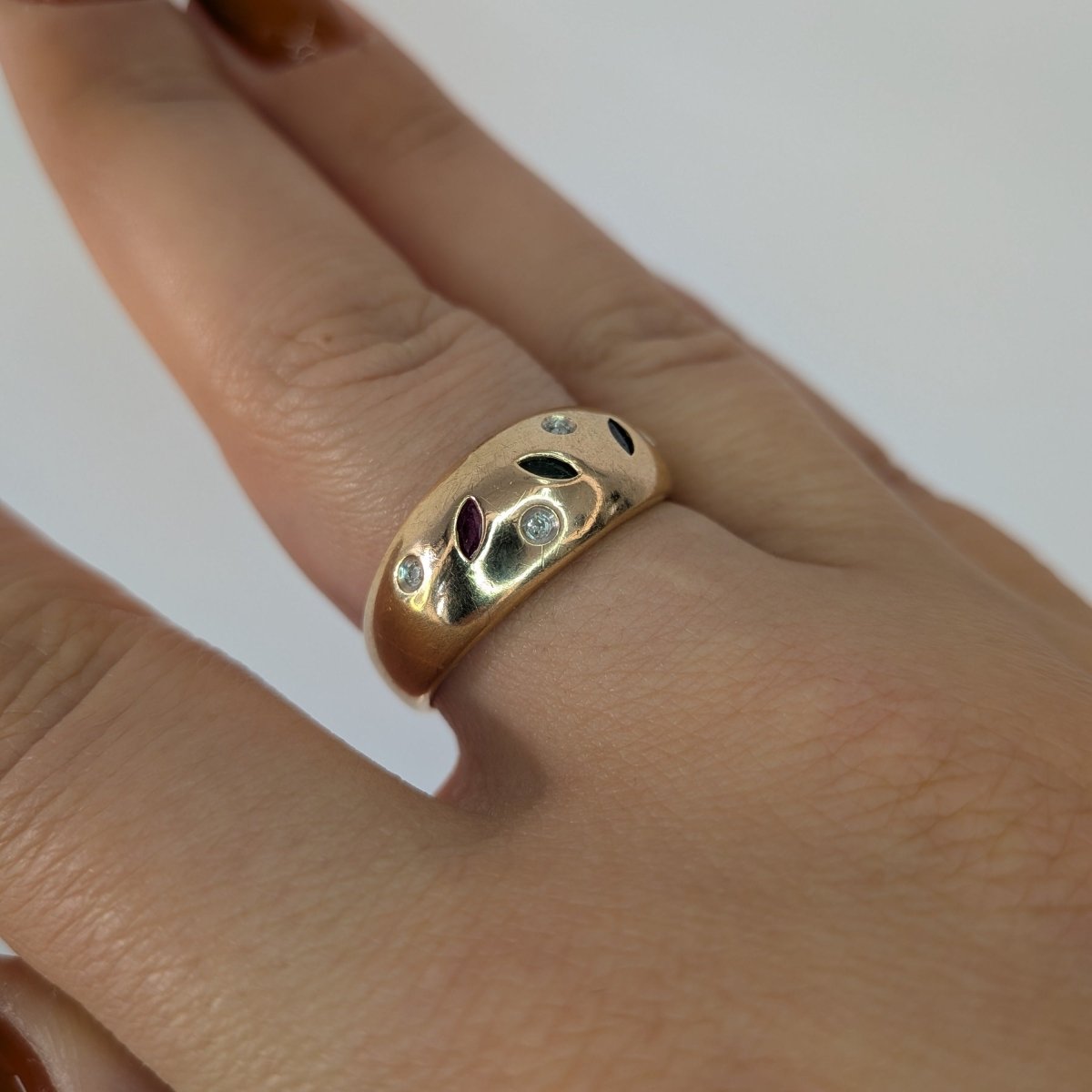 Ring 14k guld med stenar - Smyckesbanken