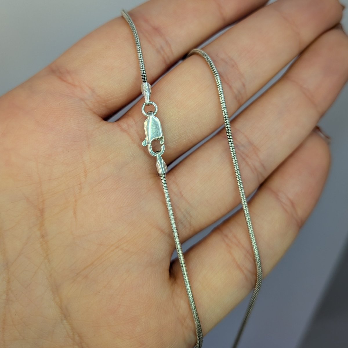 Silver halsband ormlänk 45cm - Smyckesbanken