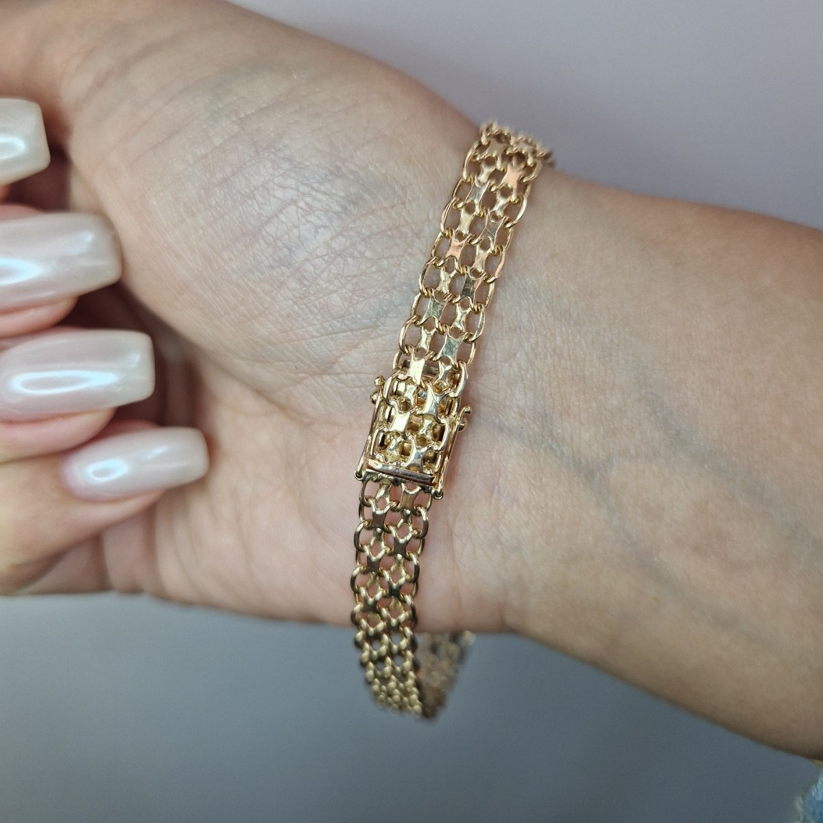 X - länk armband 18k guld 22cm - Smyckesbanken