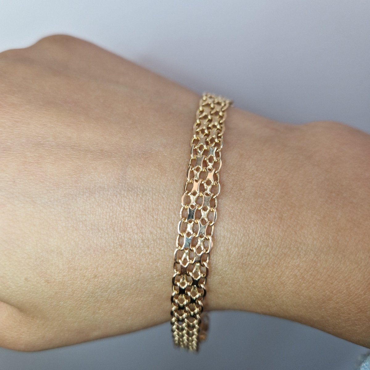 X - länk armband 18k guld 22cm - Smyckesbanken
