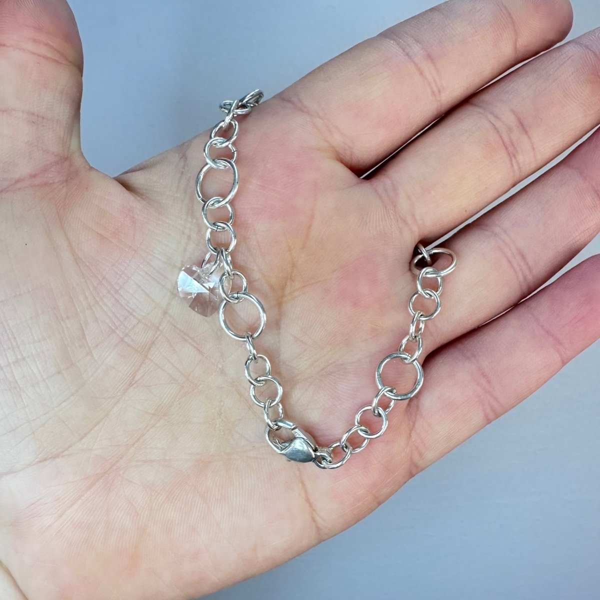 Armband ringar med kristall hjärta - Smyckesbanken