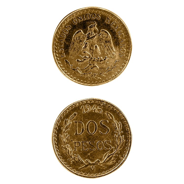 Mynt Dos Pesos 1945 Mexico - Smyckesbanken