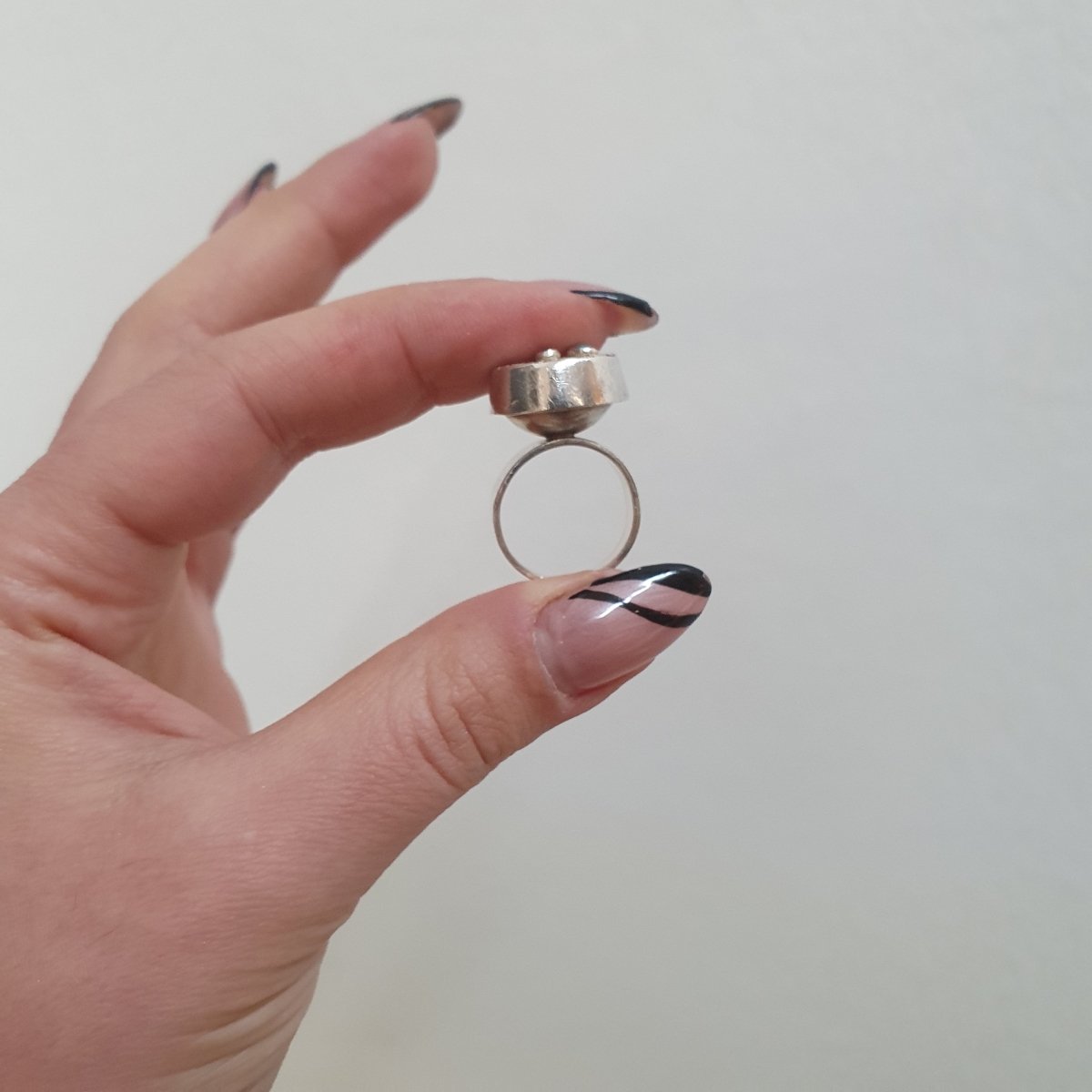 SIlver ring med turkoser - Smyckesbanken