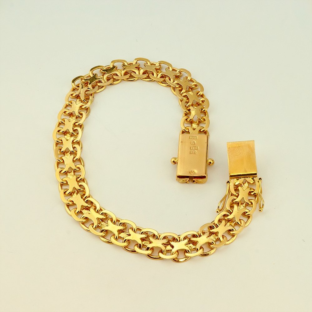 X länk armband 18k guld
