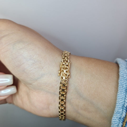 18cm X - länk armband tillverkad i 18 karat guld - Smyckesbanken