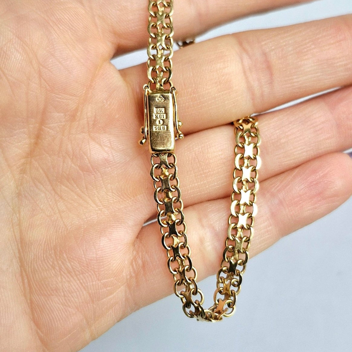 18cm X - länk armband tillverkad i 18 karat guld - Smyckesbanken