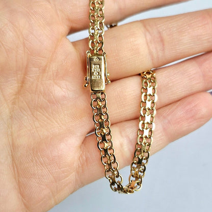 18cm X - länk armband tillverkad i 18 karat guld - Smyckesbanken