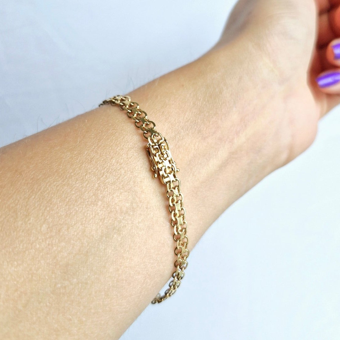 18cm X - länk armband tillverkad i 18 karat guld - Smyckesbanken
