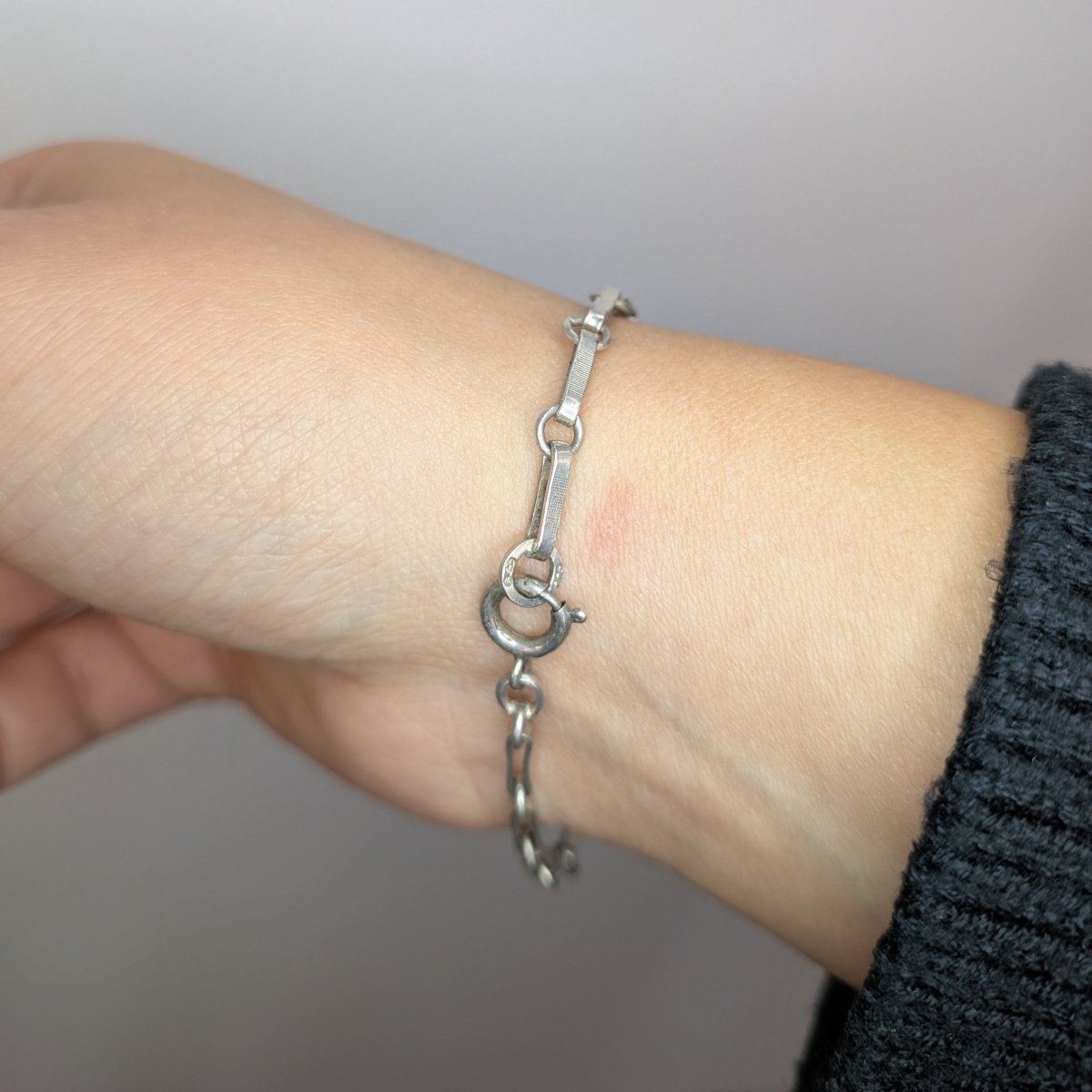 Armband äkta silver, ovala öglor - Smyckesbanken