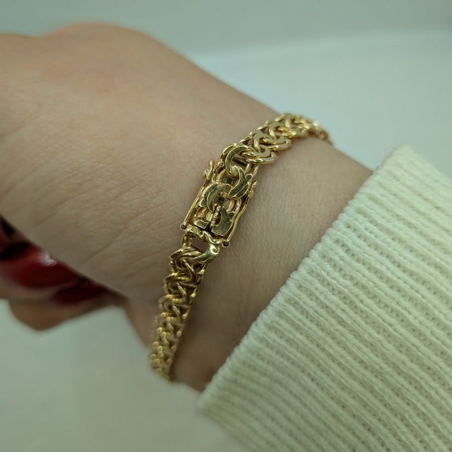 Bismarck armband med kistlås i äkta guld