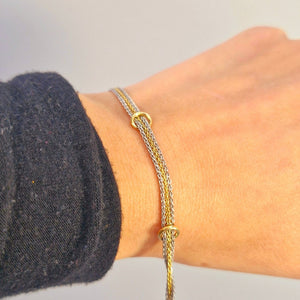 Armband kedja med ringar två färgat 18k guld - Smyckesbanken