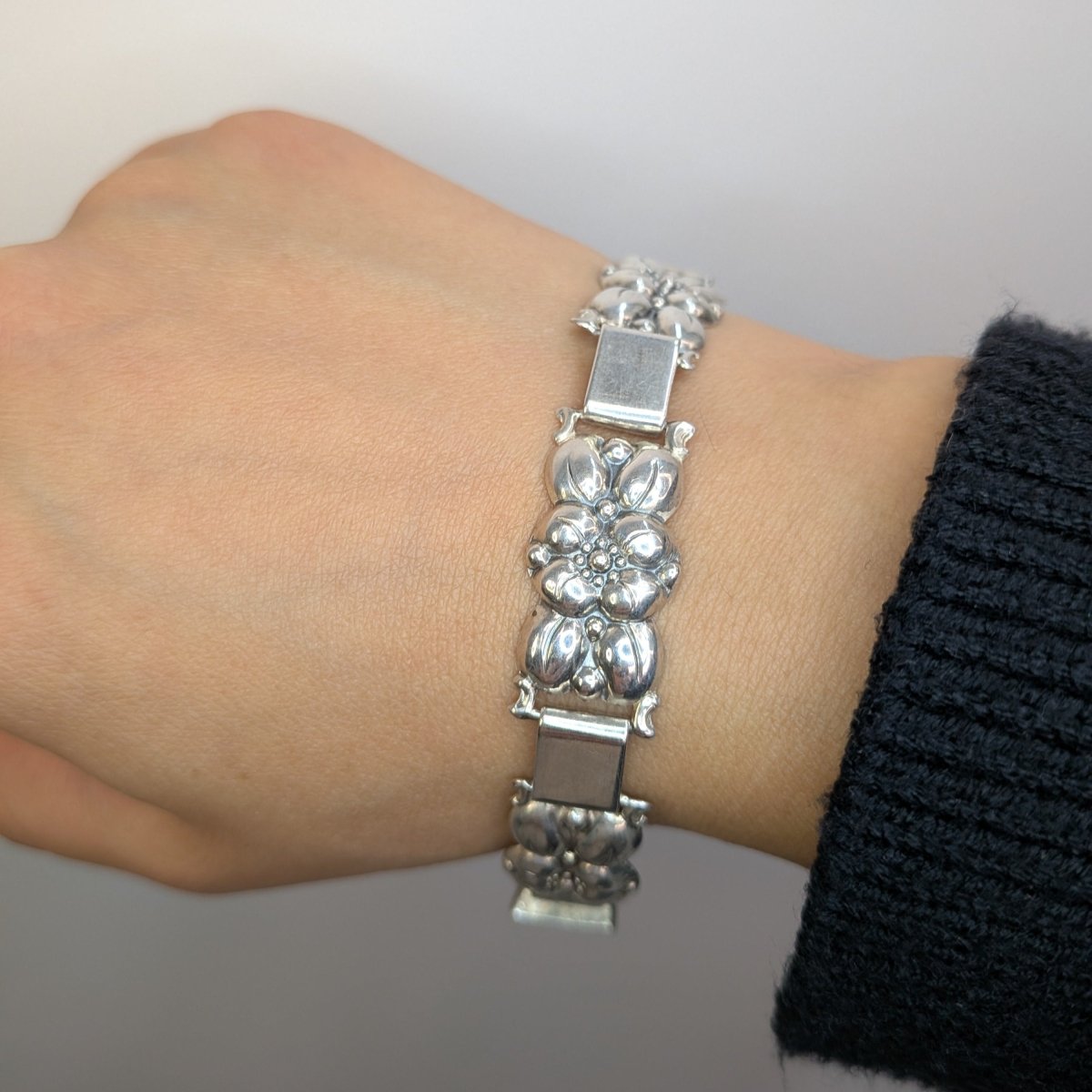Armband Silver 925 Blommor Vintage Design - Smyckesbanken