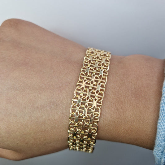 Armband x - länk 18k guld 20cm - Smyckesbanken