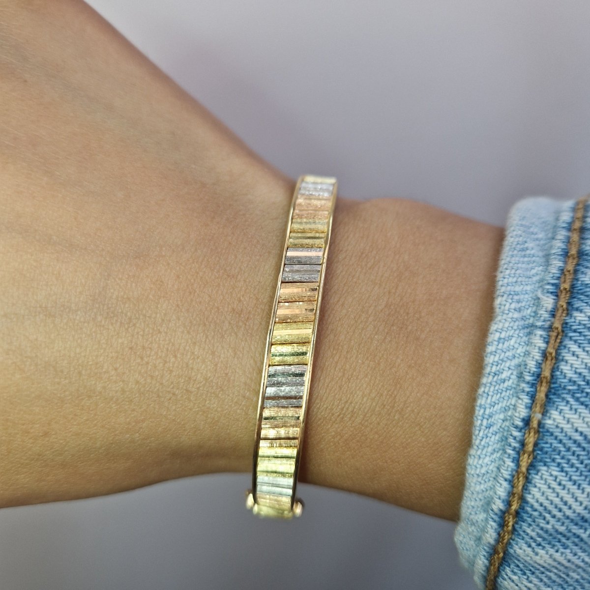 Armring tre - färgad 18k guld - Smyckesbanken