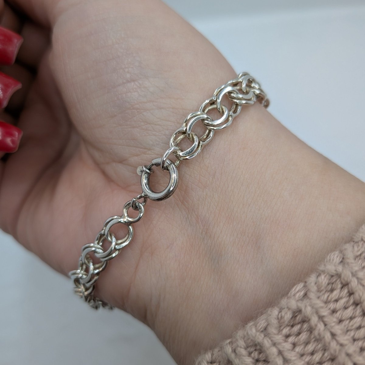 Bismarck armband i silver 20cm - Smyckesbanken