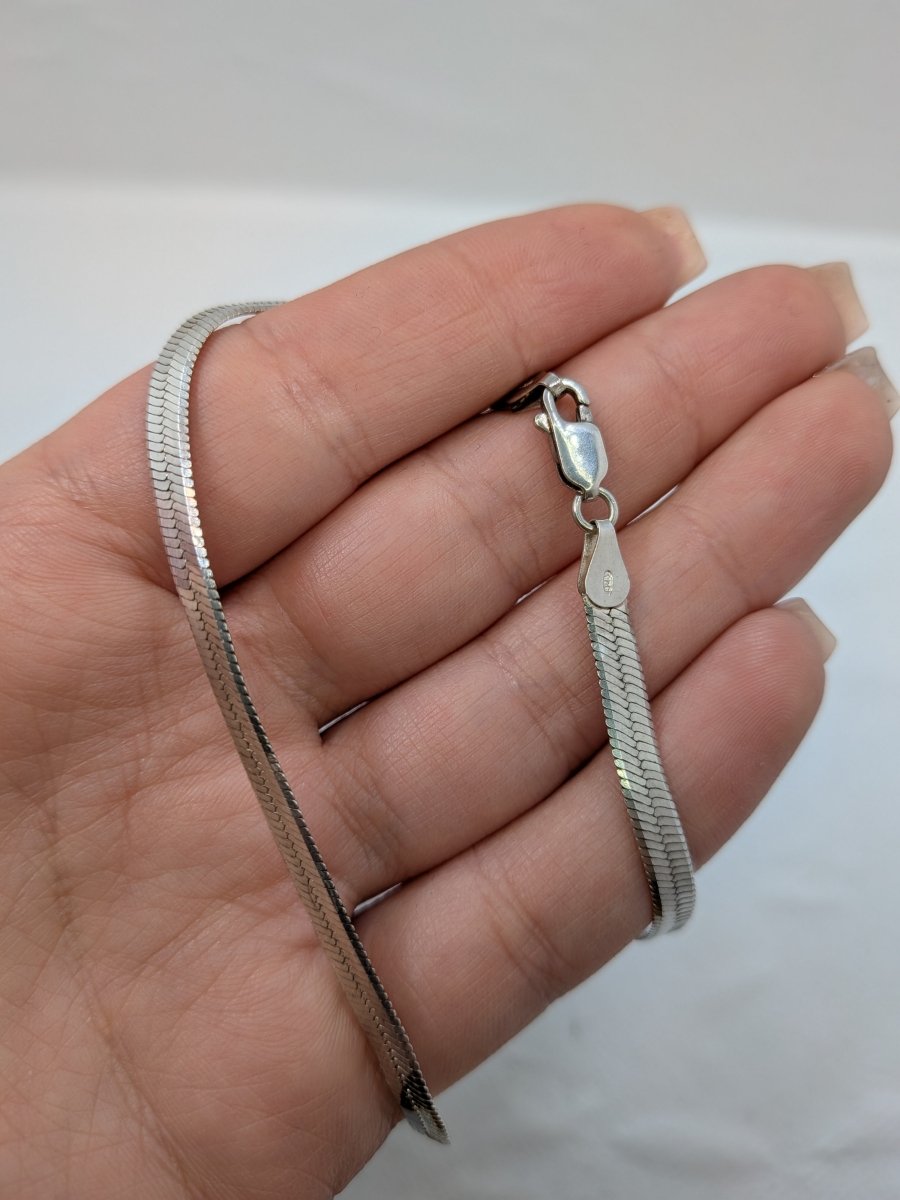 Bred manglad ormlänk i sterling silver 45 CM - Smyckesbanken