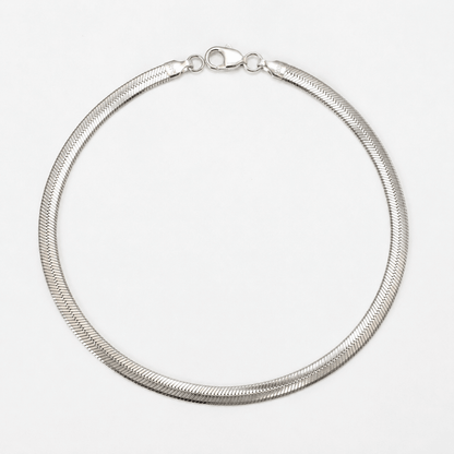Bred manglad ormlänk i sterling silver 45 CM - Smyckesbanken