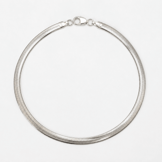 Bred manglad ormlänk i sterling silver 45 CM - Smyckesbanken