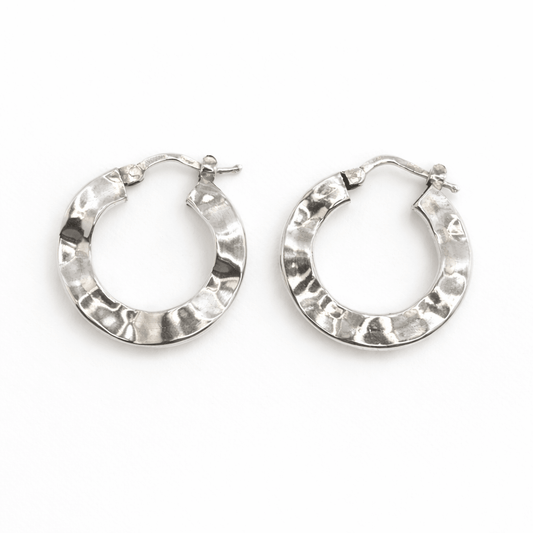 Creoler i sterling silver vågig design - Smyckesbanken