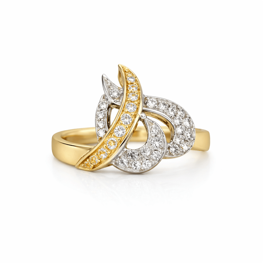 Designad ring två färgat 18k guld - Smyckesbanken