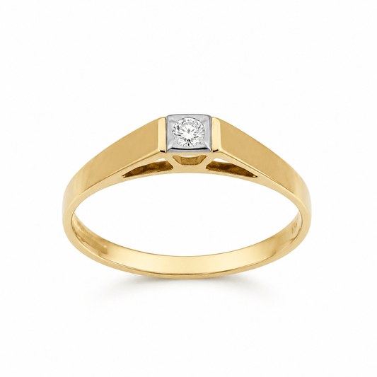 Diamant ring 18k guld 0,02ct 18,5mm - Smyckesbanken