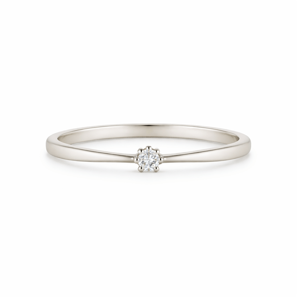 Diamantring 0,10ct i 18k vitguld - Smyckesbanken