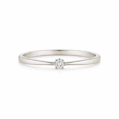Diamantring 0,10ct i 18k vitguld - Smyckesbanken