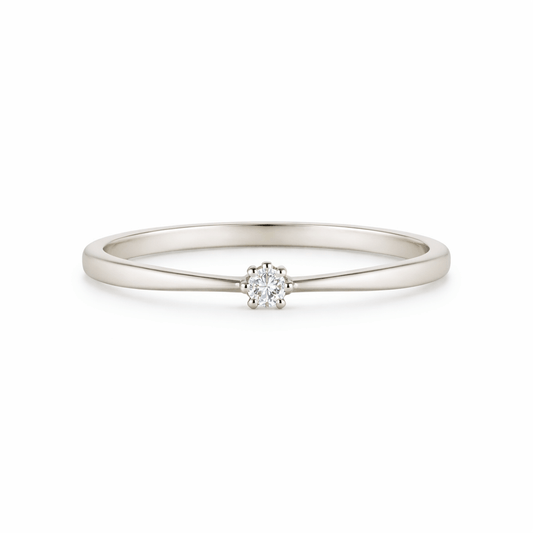 Diamantring 0,10ct i 18k vitguld - Smyckesbanken