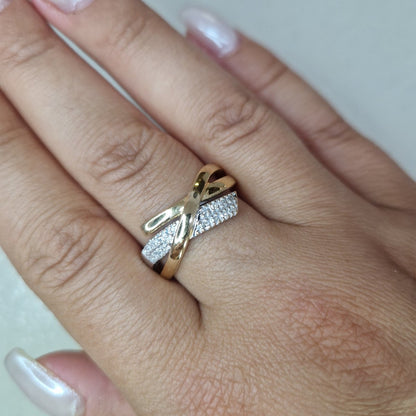 Diamantring tvåfärgat 18k guld - Smyckesbanken