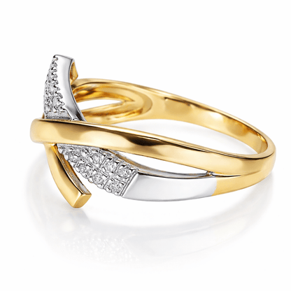 Diamantring tvåfärgat 18k guld - Smyckesbanken