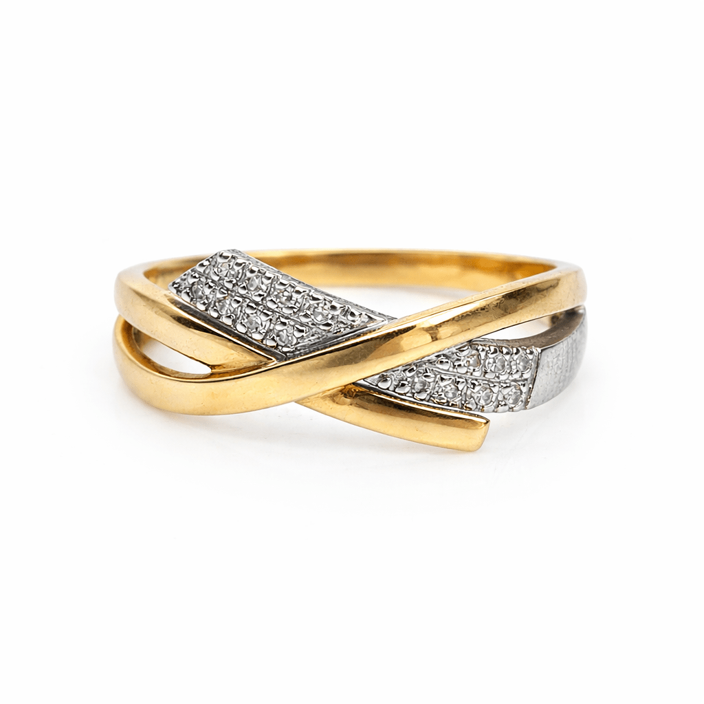 Diamantring tvåfärgat 18k guld - Smyckesbanken