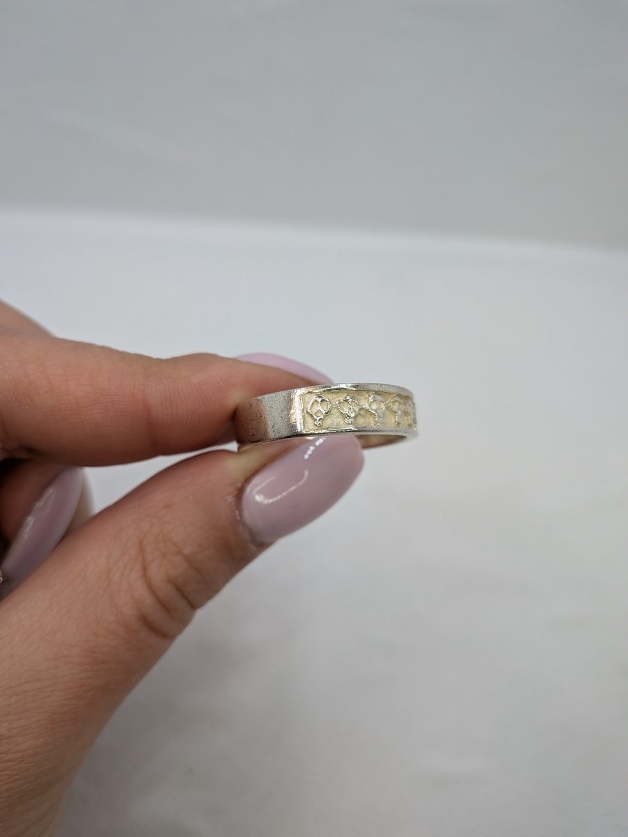 Dödskallering i sterling silver - Smyckesbanken