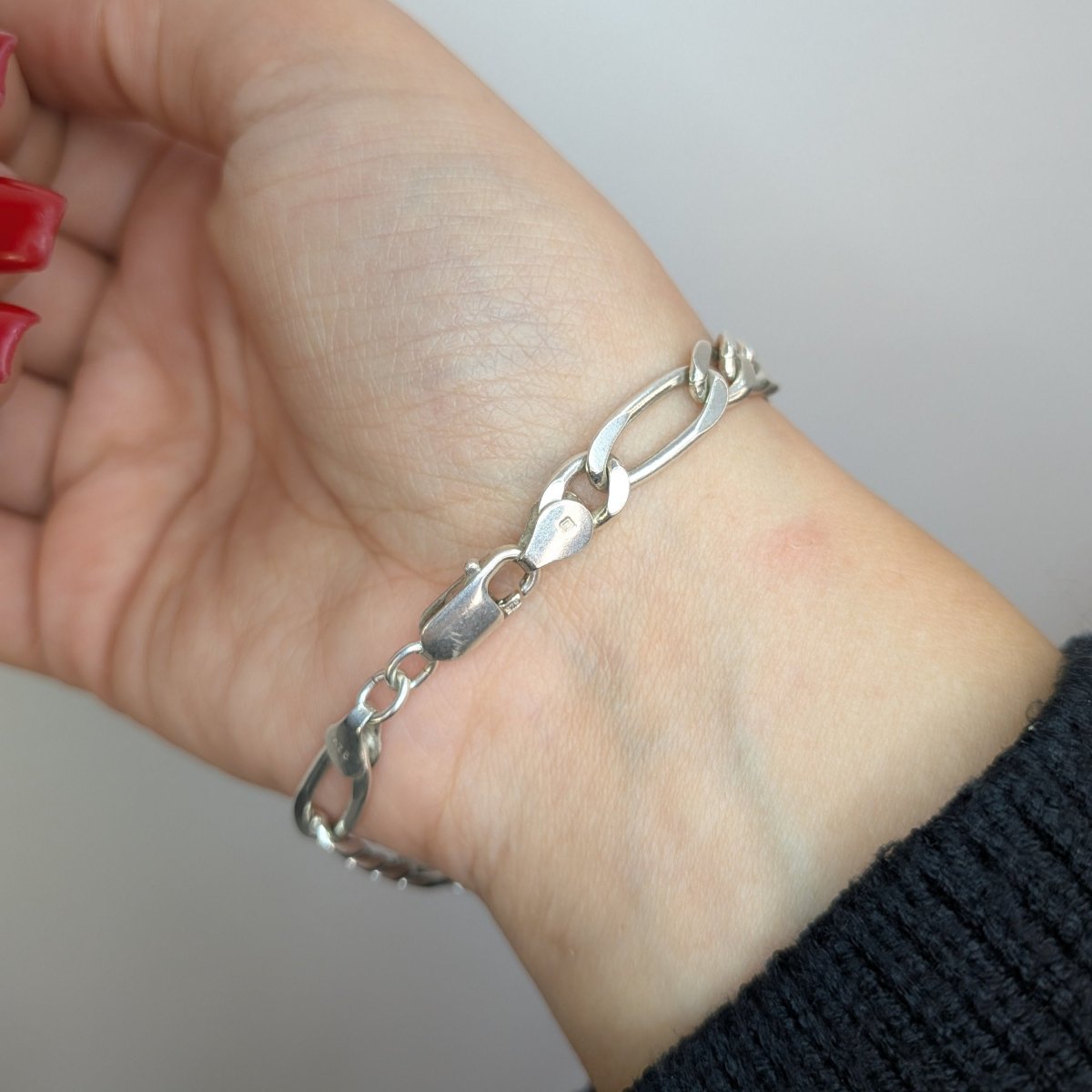 Figaro armband i äkta silver - Smyckesbanken