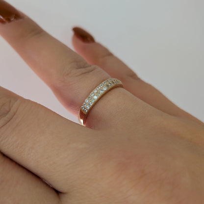 Förgylld silver ring med stenar storlek 17 - Smyckesbanken