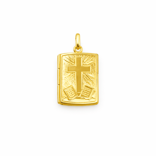Hängsmycke Bibel medaljong 18k guld - Smyckesbanken