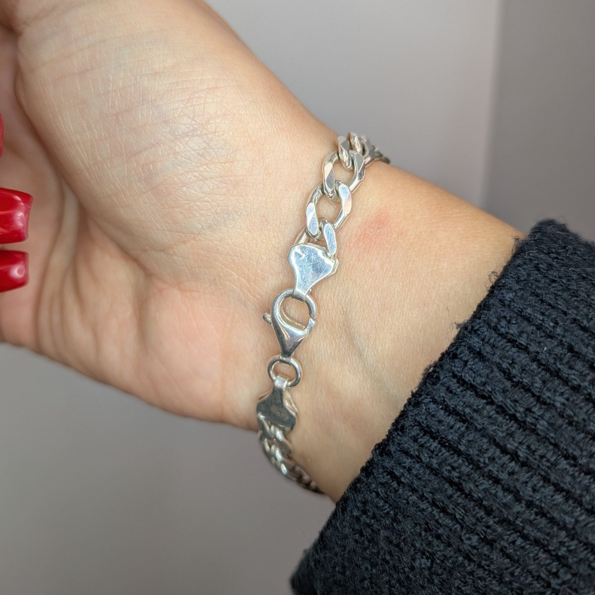 ID - armband officerslänk äkta silver - Smyckesbanken