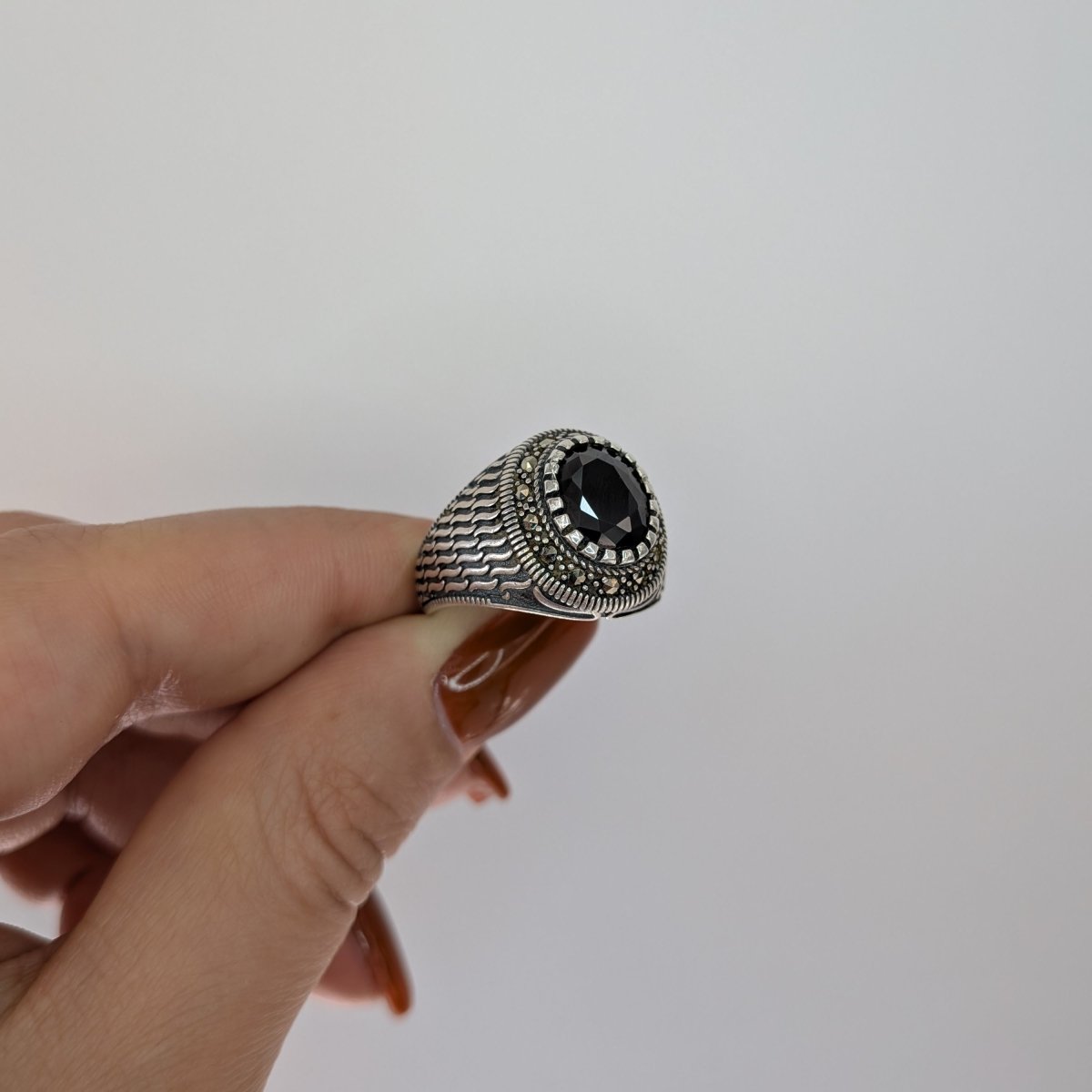 Klackring silver hematit storlek 19 - Smyckesbanken