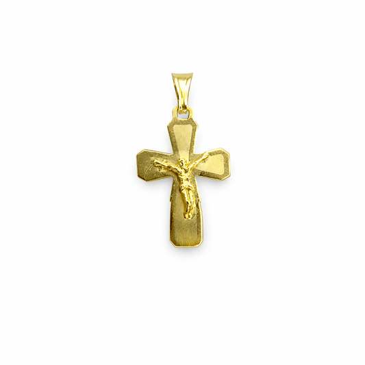 Kors med Jesus matt & blank 18k guld - Smyckesbanken