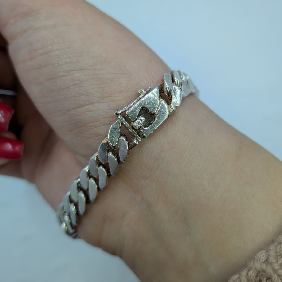 Pansar armband i silver med kistlås - Smyckesbanken