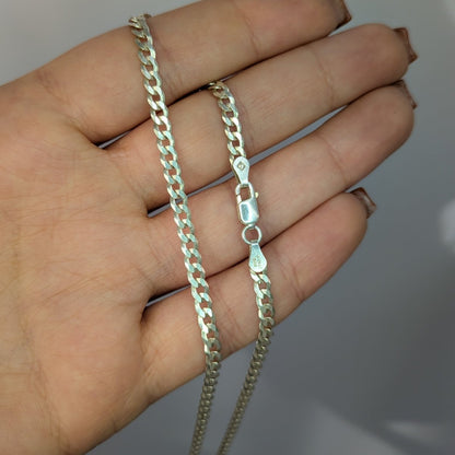 Pansar silver halsband 50cm - Smyckesbanken