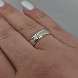 Ring med stenar silver 925 och 14k guld